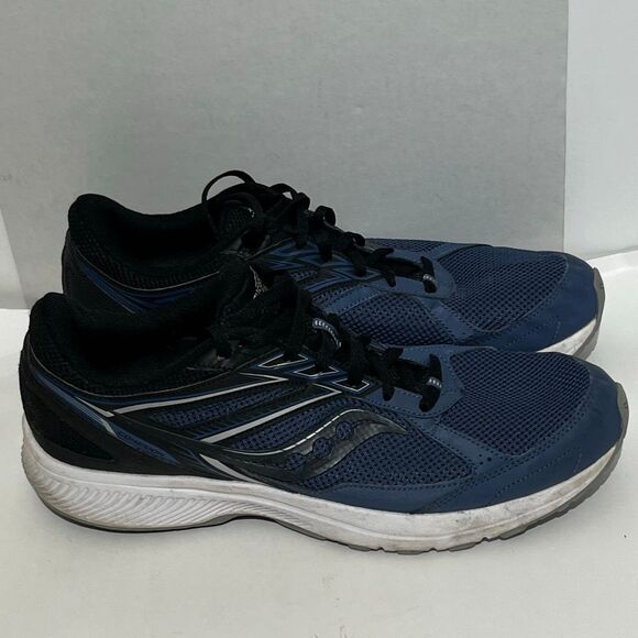 Saucony Men\'s Blue Black Cohesion 14 Mesh Lace Up Athletic Running Shoes Size 14 main image 2